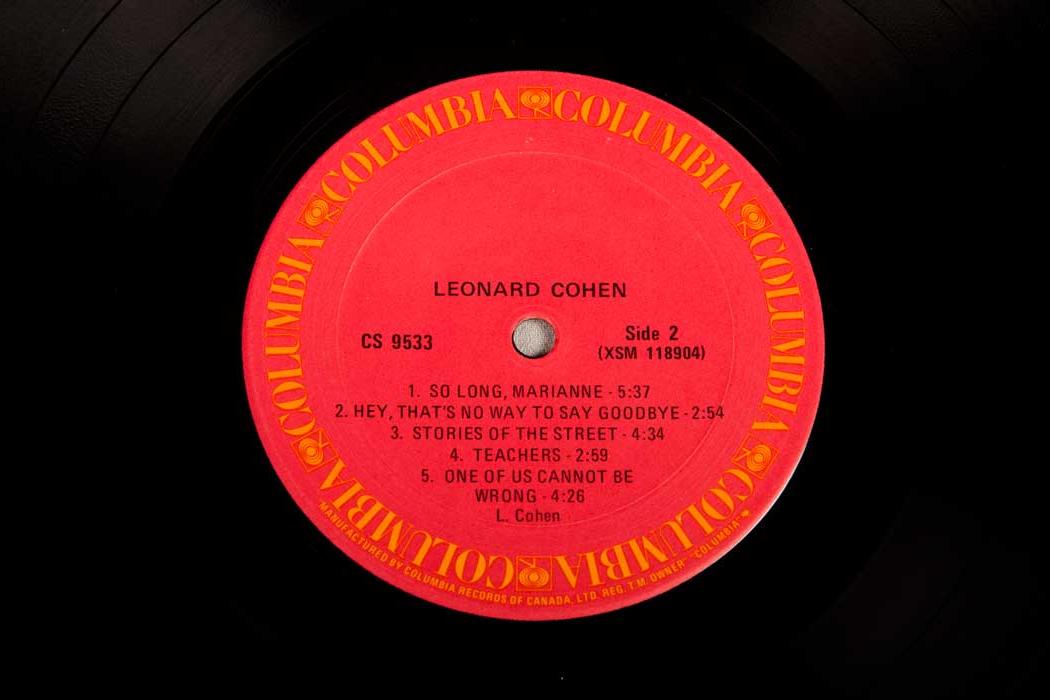 Songs of Leonard Cohen (LP vinyl featuring Suzanne) - 1970